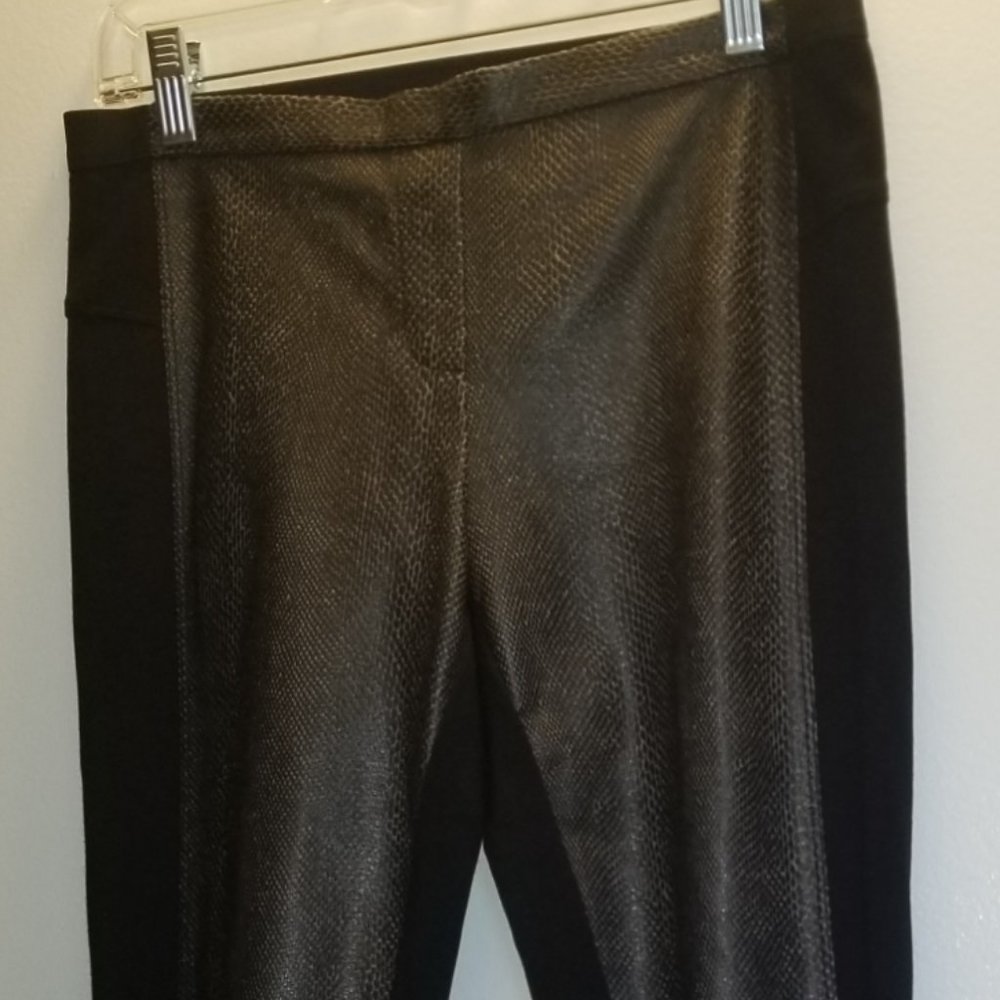 BCBG MAXAZRIA Snakeskin Print/Black Leggings M